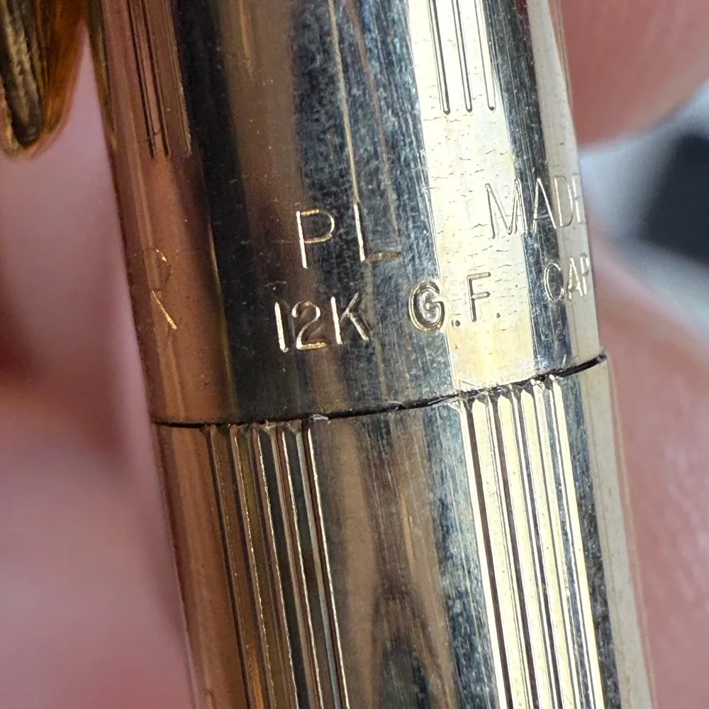 Parker Insignia 12K Gold Filled Pen Pencil Set Santa Fe Railway Logo Made in USA